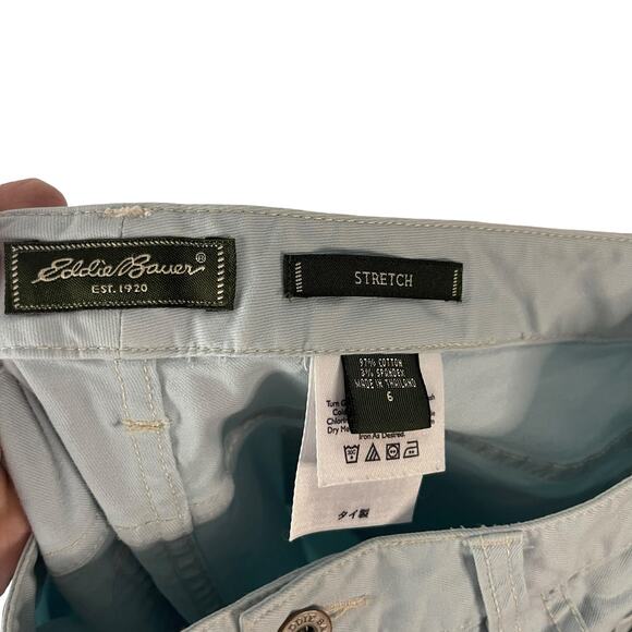 Eddie Bauer Women's Size 6 Stretch Light Blue Chino Capri Pants - Picture 6 of 9